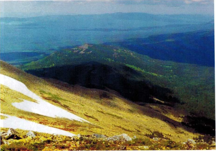 Восточный склон горы Ямантау, фото А. Крепышева 1997 года.
